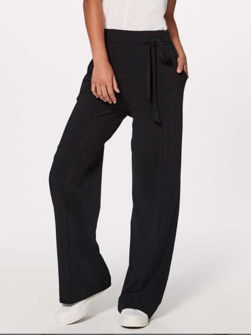 lululemon athletica Black Wide-Leg Tie Waist Pants